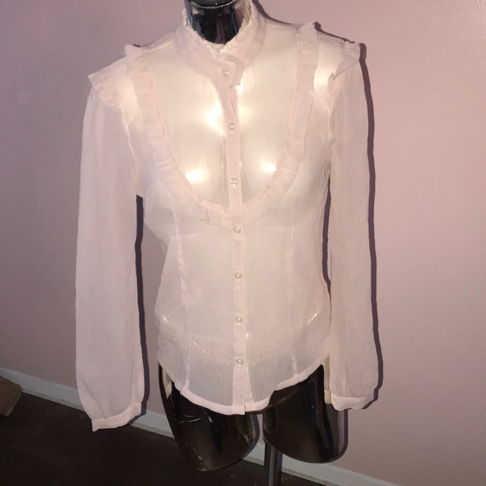 Sheer ruffled blouse